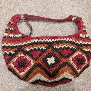 The Sak Red Crochet Hobo Bag — Red, Rust & Cream